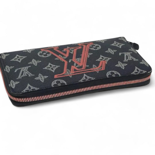 Louis Vuitton Ink Upside Down Zippy Organizer Monogram Canvas Wallet Navy Unisex