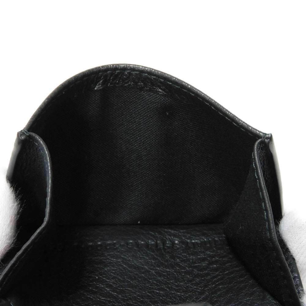BALENCIAGA Tri-fold wallet 391446 DLQ0N 1000 Smooth calfskin (embossed) black New logo Paper mini wallet