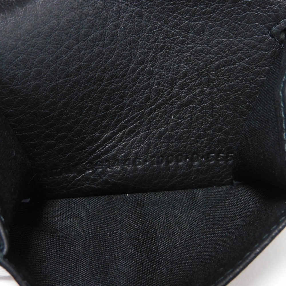 BALENCIAGA Tri-fold wallet 391446 DLQ0N 1000 Smooth calfskin (embossed) black New logo Paper mini wallet
