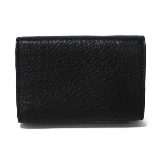 BALENCIAGA Tri-fold wallet 391446 DLQ0N 1000 Smooth calfskin (embossed) black New logo Paper mini wallet