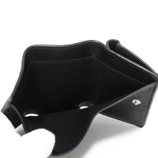BALENCIAGA Tri-fold wallet 391446 DLQ0N 1000 Smooth calfskin (embossed) black New logo Paper mini wallet