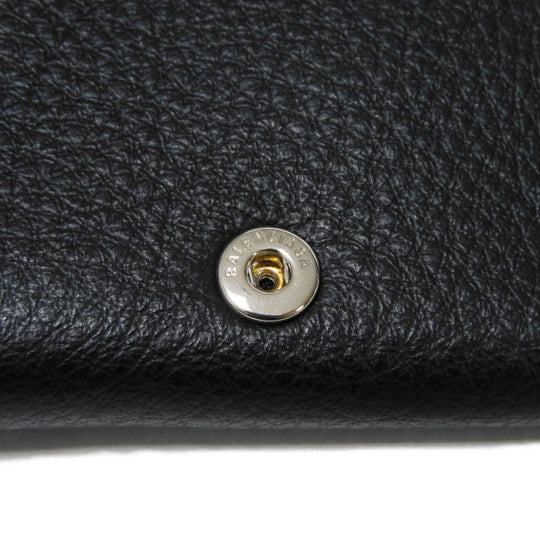 BALENCIAGA Tri-fold wallet 391446 DLQ0N 1000 Smooth calfskin (embossed) black New logo Paper mini wallet