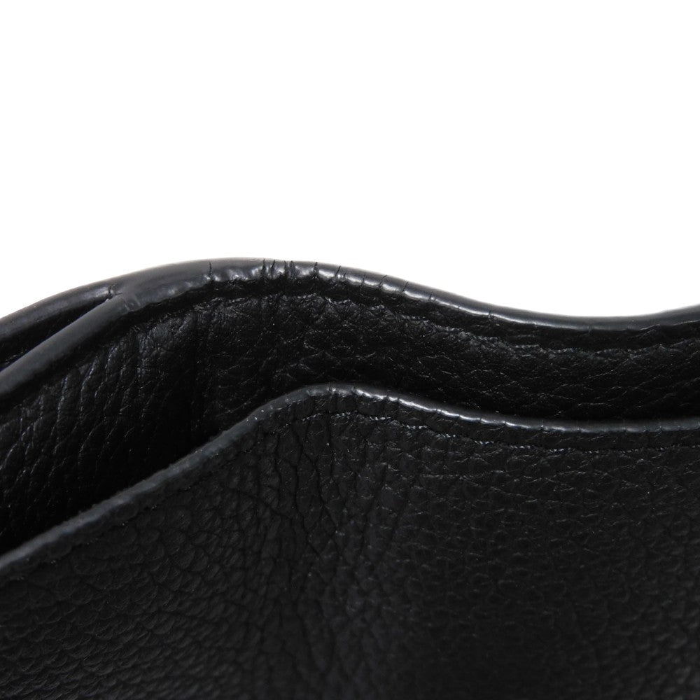 LOUIS VUITTON Tri-fold wallet M63921 Grain calf leather (embossed) Noir LV logo Portefeuille Rock Mini