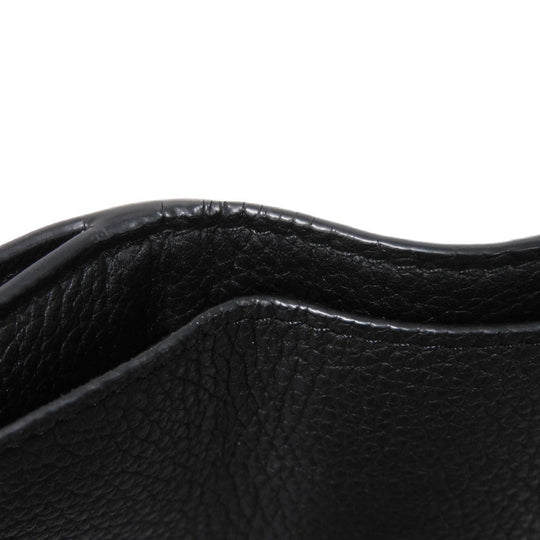 LOUIS VUITTON Tri-fold wallet M63921 Grain calf leather (embossed) Noir LV logo Portefeuille Rock Mini