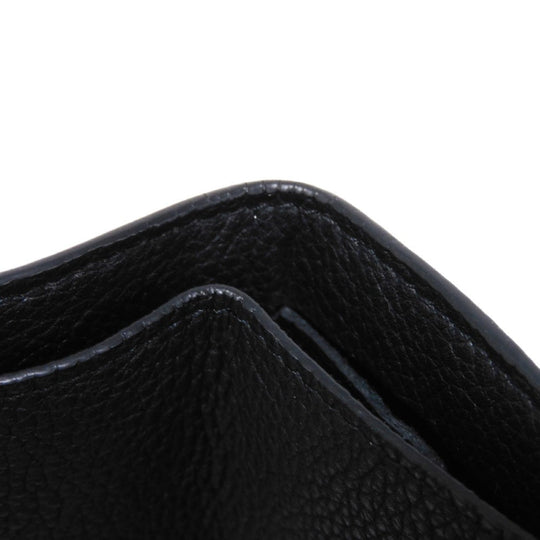LOUIS VUITTON Tri-fold wallet M63921 Grain calf leather (embossed) Noir LV logo Portefeuille Rock Mini