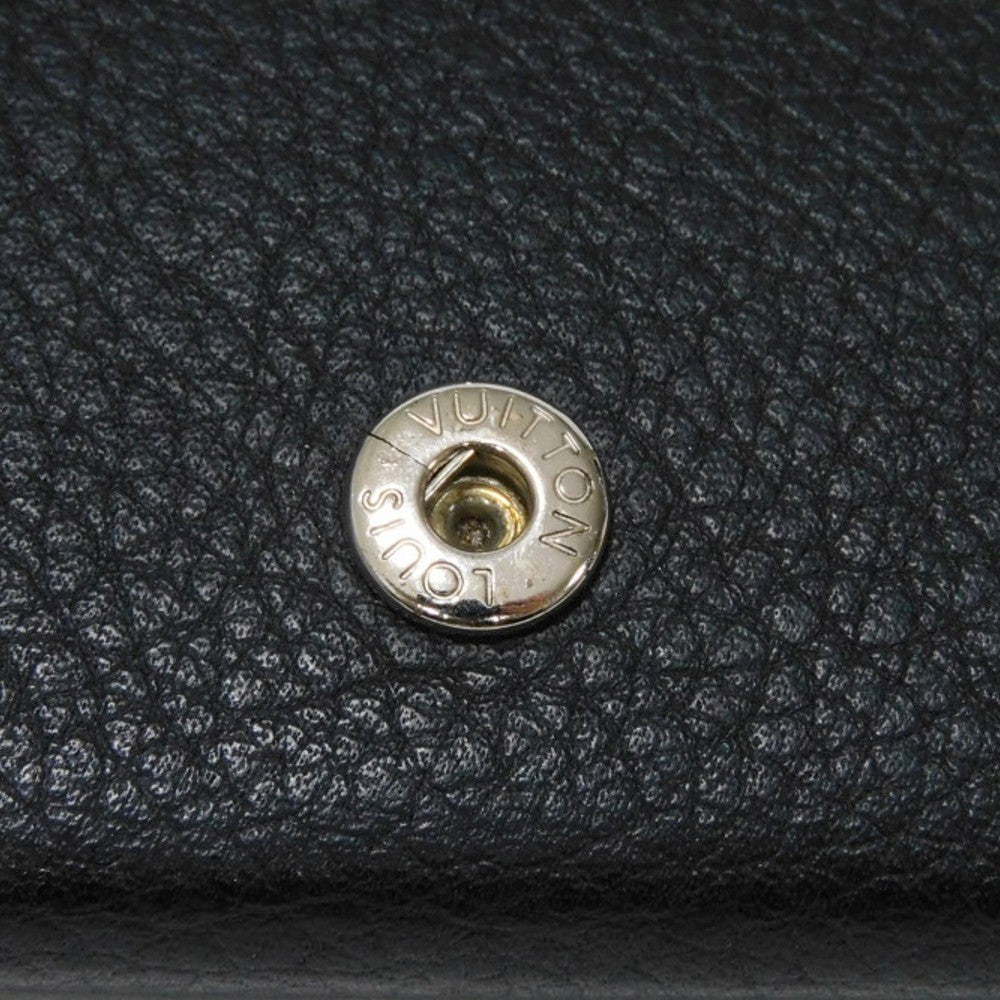 LOUIS VUITTON Tri-fold wallet M63921 Grain calf leather (embossed) Noir LV logo Portefeuille Rock Mini