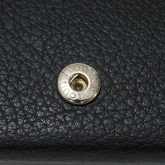 LOUIS VUITTON Tri-fold wallet M63921 Grain calf leather (embossed) Noir LV logo Portefeuille Rock Mini