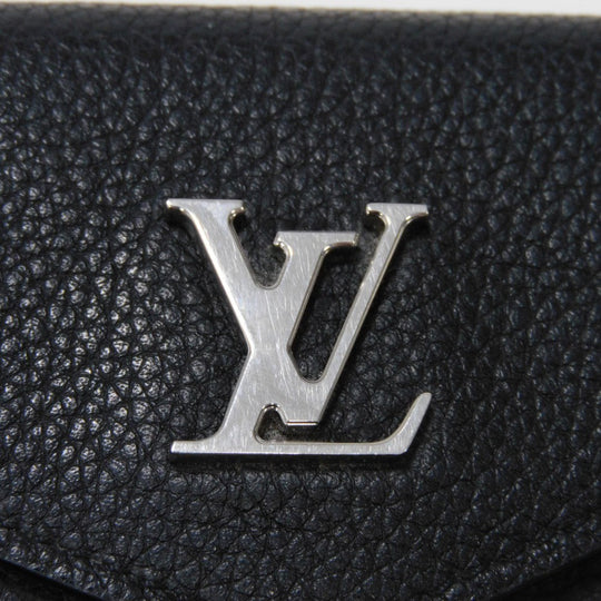 LOUIS VUITTON Tri-fold wallet M63921 Grain calf leather (embossed) Noir LV logo Portefeuille Rock Mini