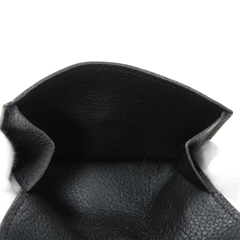 LOUIS VUITTON Tri-fold wallet M63921 Grain calf leather (embossed) Noir LV logo Portefeuille Rock Mini
