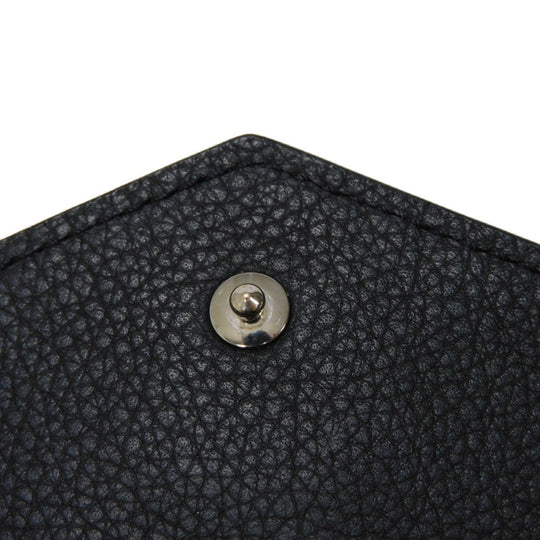 LOUIS VUITTON Tri-fold wallet M63921 Grain calf leather (embossed) Noir LV logo Portefeuille Rock Mini