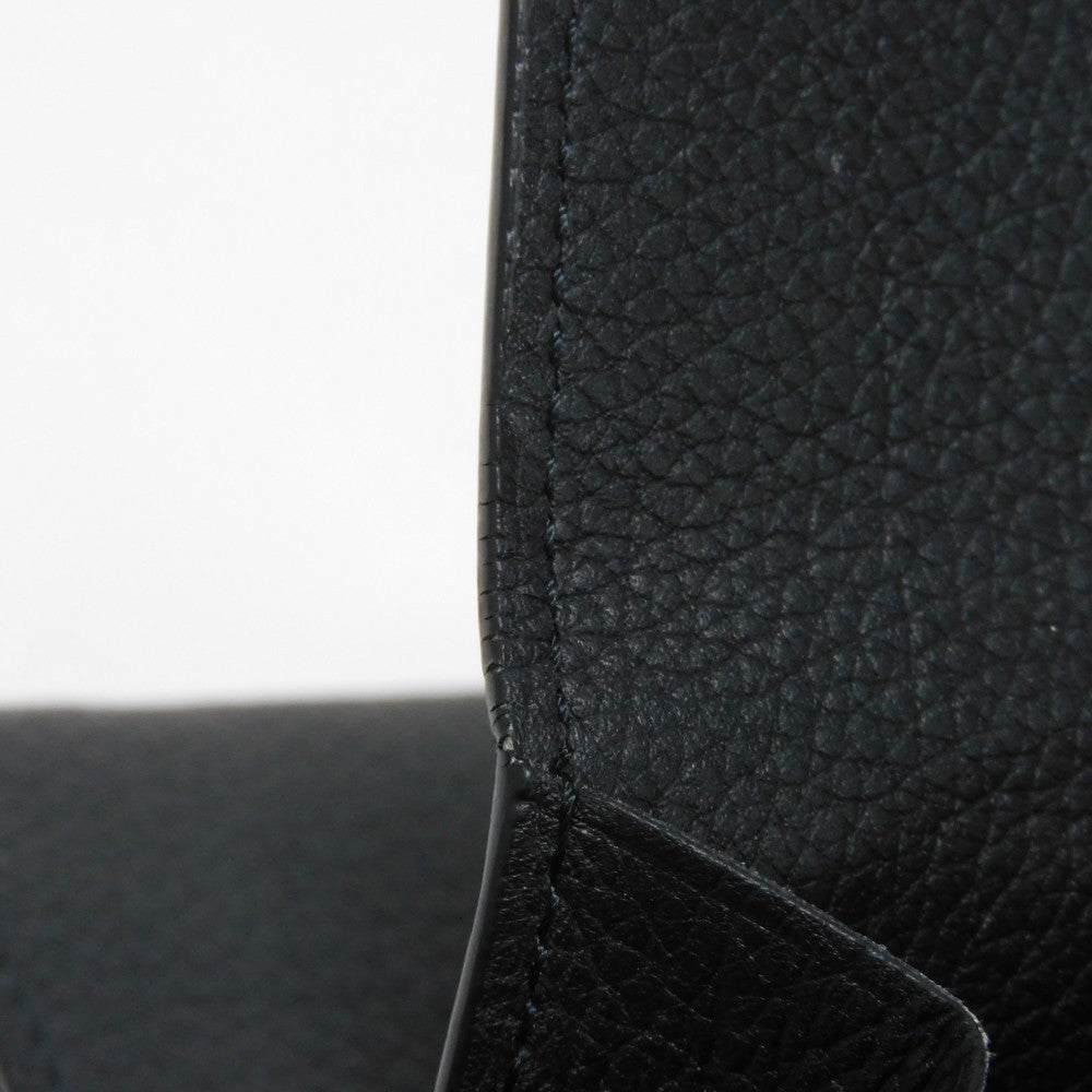 LOUIS VUITTON Tri-fold wallet M63921 Grain calf leather (embossed) Noir LV logo Portefeuille Rock Mini