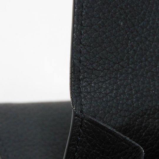LOUIS VUITTON Tri-fold wallet M63921 Grain calf leather (embossed) Noir LV logo Portefeuille Rock Mini