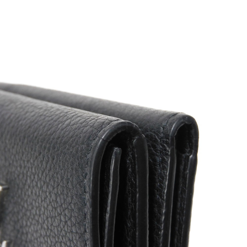 LOUIS VUITTON Tri-fold wallet M63921 Grain calf leather (embossed) Noir LV logo Portefeuille Rock Mini