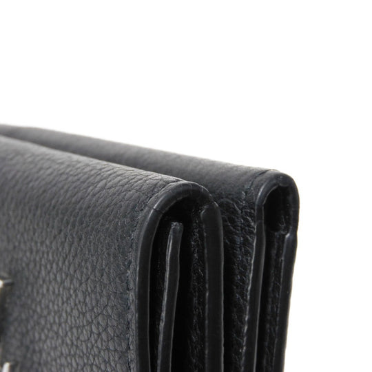 LOUIS VUITTON Tri-fold wallet M63921 Grain calf leather (embossed) Noir LV logo Portefeuille Rock Mini
