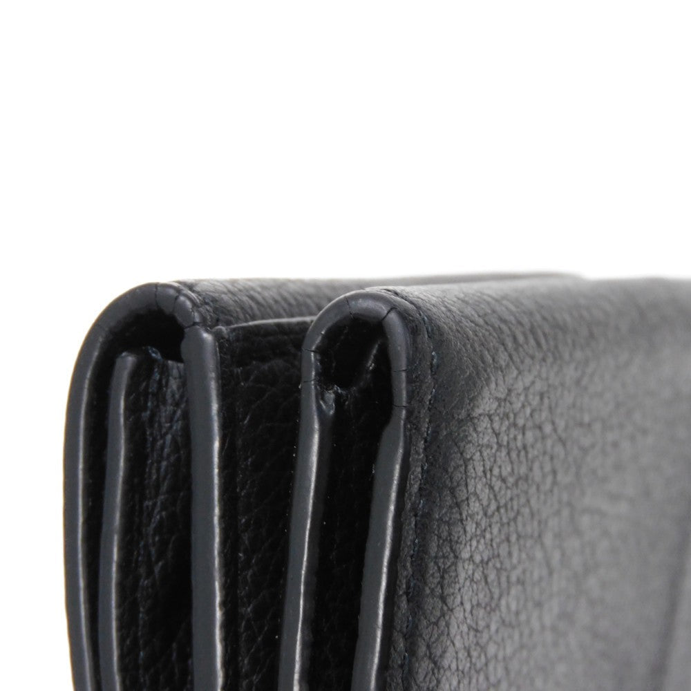 LOUIS VUITTON Tri-fold wallet M63921 Grain calf leather (embossed) Noir LV logo Portefeuille Rock Mini