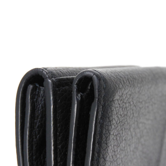 LOUIS VUITTON Tri-fold wallet M63921 Grain calf leather (embossed) Noir LV logo Portefeuille Rock Mini