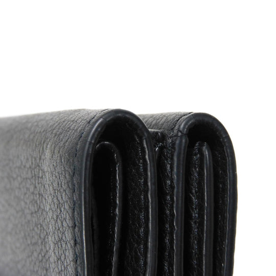 LOUIS VUITTON Tri-fold wallet M63921 Grain calf leather (embossed) Noir LV logo Portefeuille Rock Mini