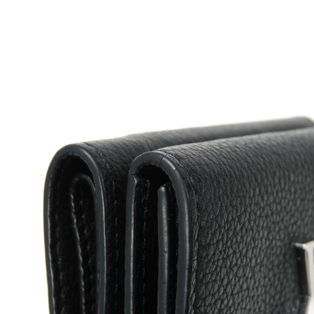 LOUIS VUITTON Tri-fold wallet M63921 Grain calf leather (embossed) Noir LV logo Portefeuille Rock Mini