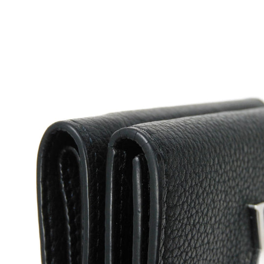 LOUIS VUITTON Tri-fold wallet M63921 Grain calf leather (embossed) Noir LV logo Portefeuille Rock Mini