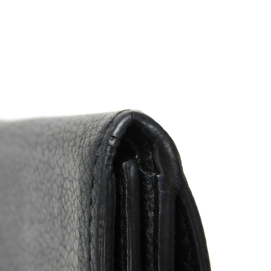 LOUIS VUITTON Tri-fold wallet M63921 Grain calf leather (embossed) Noir LV logo Portefeuille Rock Mini