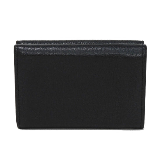LOUIS VUITTON Tri-fold wallet M63921 Grain calf leather (embossed) Noir LV logo Portefeuille Rock Mini