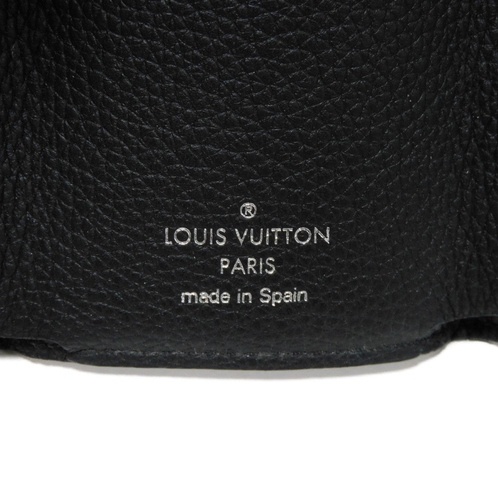 LOUIS VUITTON Tri-fold wallet M63921 Grain calf leather (embossed) Noir LV logo Portefeuille Rock Mini