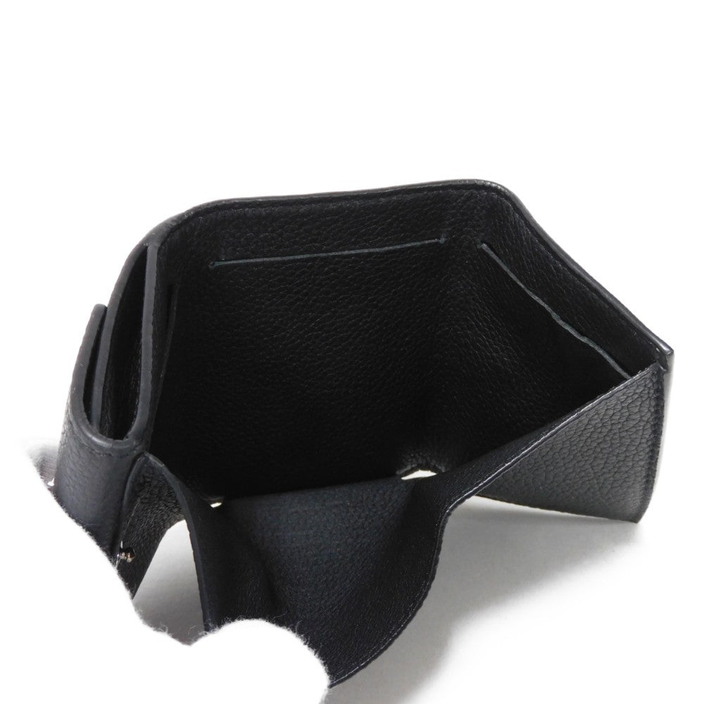 LOUIS VUITTON Tri-fold wallet M63921 Grain calf leather (embossed) Noir LV logo Portefeuille Rock Mini