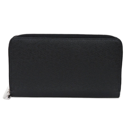 LOUIS VUITTON Long Wallet Purse M30056 Taiga leather (stamped) Noir Taiga Zippy Organizer NM