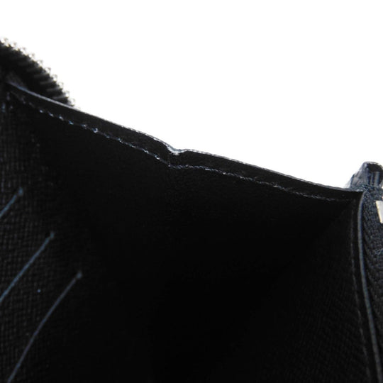 LOUIS VUITTON Long Wallet Purse M30056 Taiga leather (stamped) Noir Taiga Zippy Organizer NM