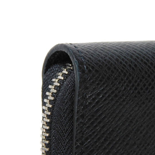 LOUIS VUITTON Long Wallet Purse M30056 Taiga leather (stamped) Noir Taiga Zippy Organizer NM