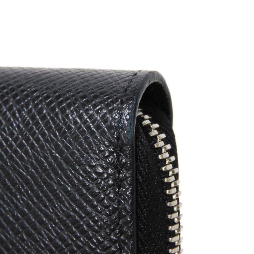 LOUIS VUITTON Long Wallet Purse M30056 Taiga leather (stamped) Noir Taiga Zippy Organizer NM