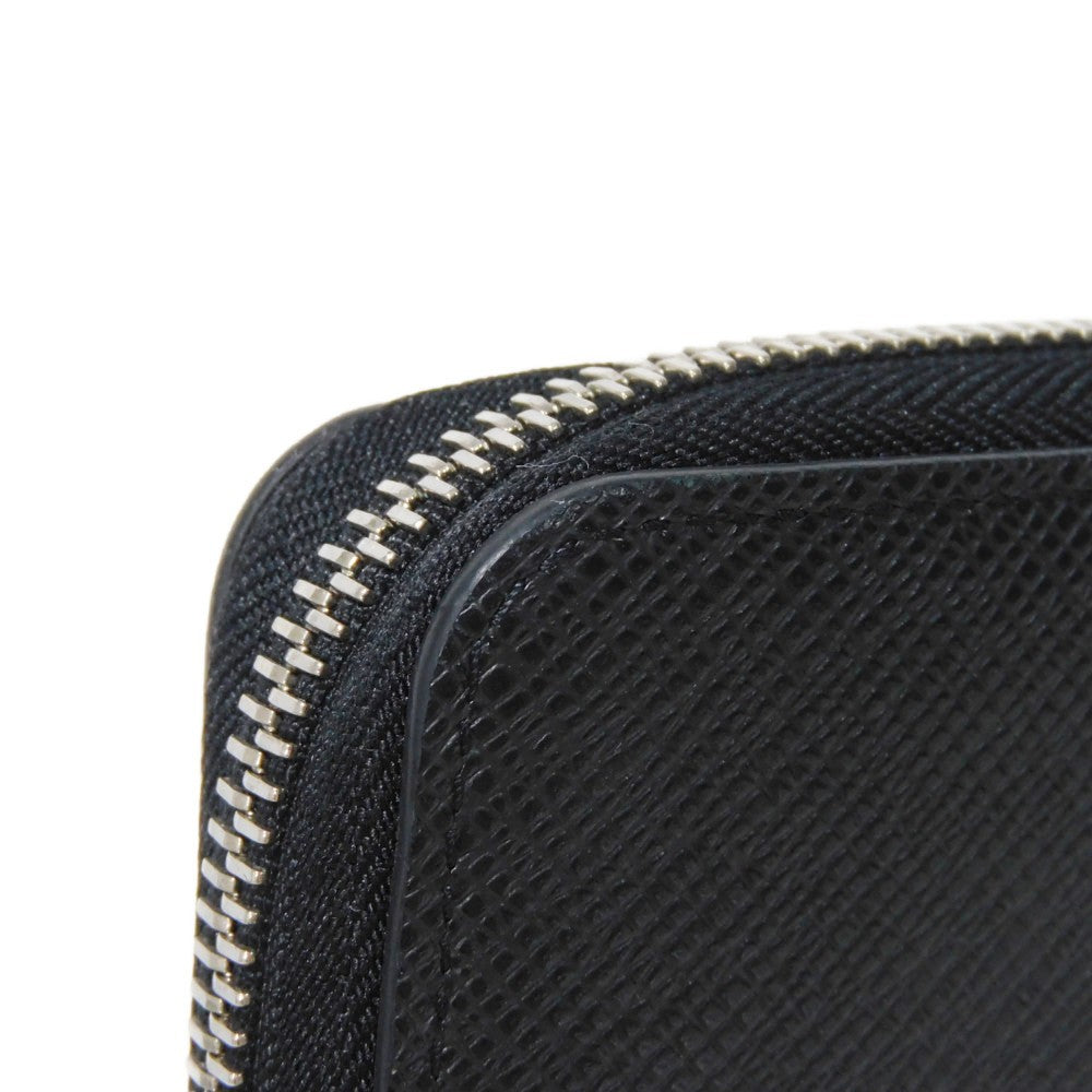 LOUIS VUITTON Long Wallet Purse M30056 Taiga leather (stamped) Noir Taiga Zippy Organizer NM