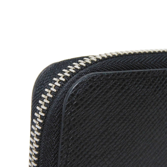 LOUIS VUITTON Long Wallet Purse M30056 Taiga leather (stamped) Noir Taiga Zippy Organizer NM