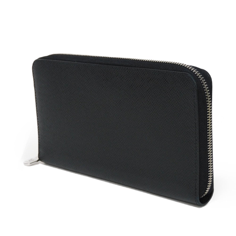 LOUIS VUITTON Long Wallet Purse M30056 Taiga leather (stamped) Noir Taiga Zippy Organizer NM