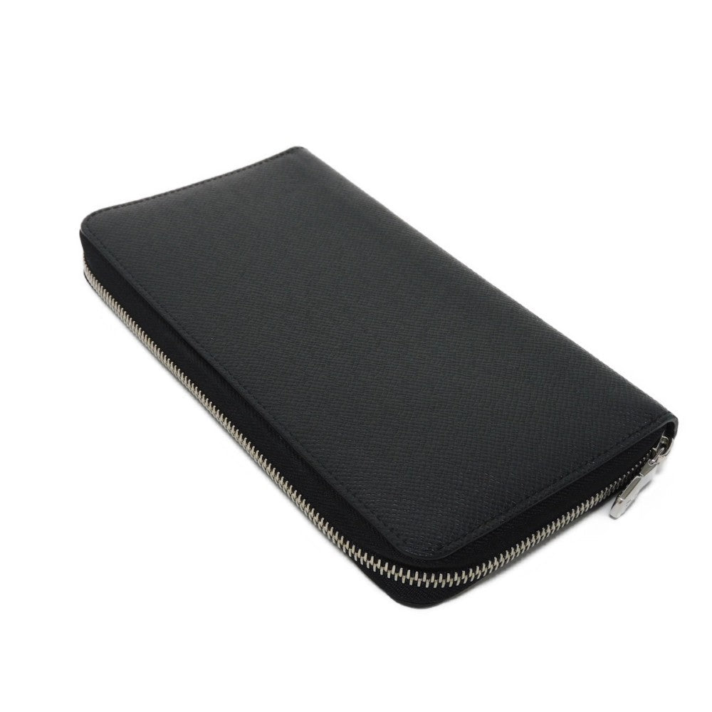 LOUIS VUITTON Long Wallet Purse M30056 Taiga leather (stamped) Noir Taiga Zippy Organizer NM