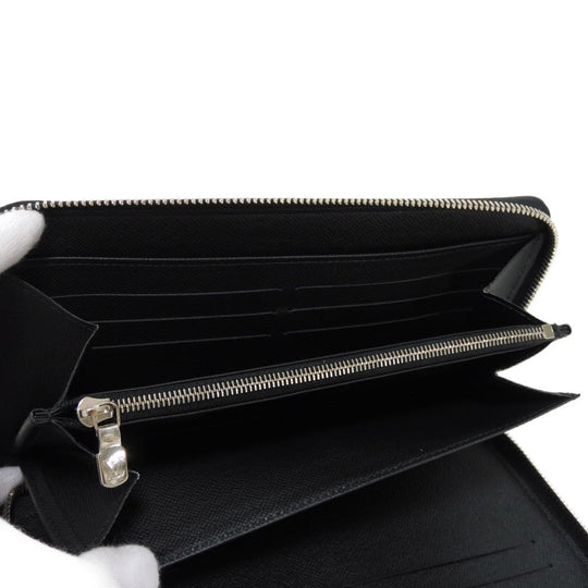 LOUIS VUITTON Long Wallet Purse M30056 Taiga leather (stamped) Noir Taiga Zippy Organizer NM