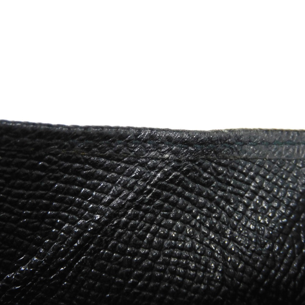 BVLGARI Coin case 33749 Grain calf leather (embossed) black double logo ring Clip coin purse