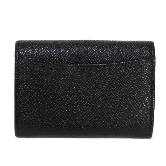 BVLGARI Coin case 33749 Grain calf leather (embossed) black double logo ring Clip coin purse