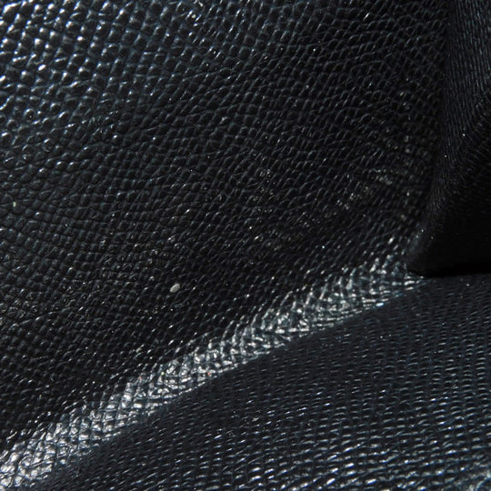 BVLGARI Coin case 33749 Grain calf leather (embossed) black double logo ring Clip coin purse