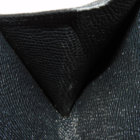 BVLGARI Coin case 33749 Grain calf leather (embossed) black double logo ring Clip coin purse