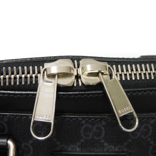 GUCCI Business bag 474135 GG Supreme canvas (polyurethane processing) x Calfskin leather black logo embossed leather patch GG Supreme Briefcase