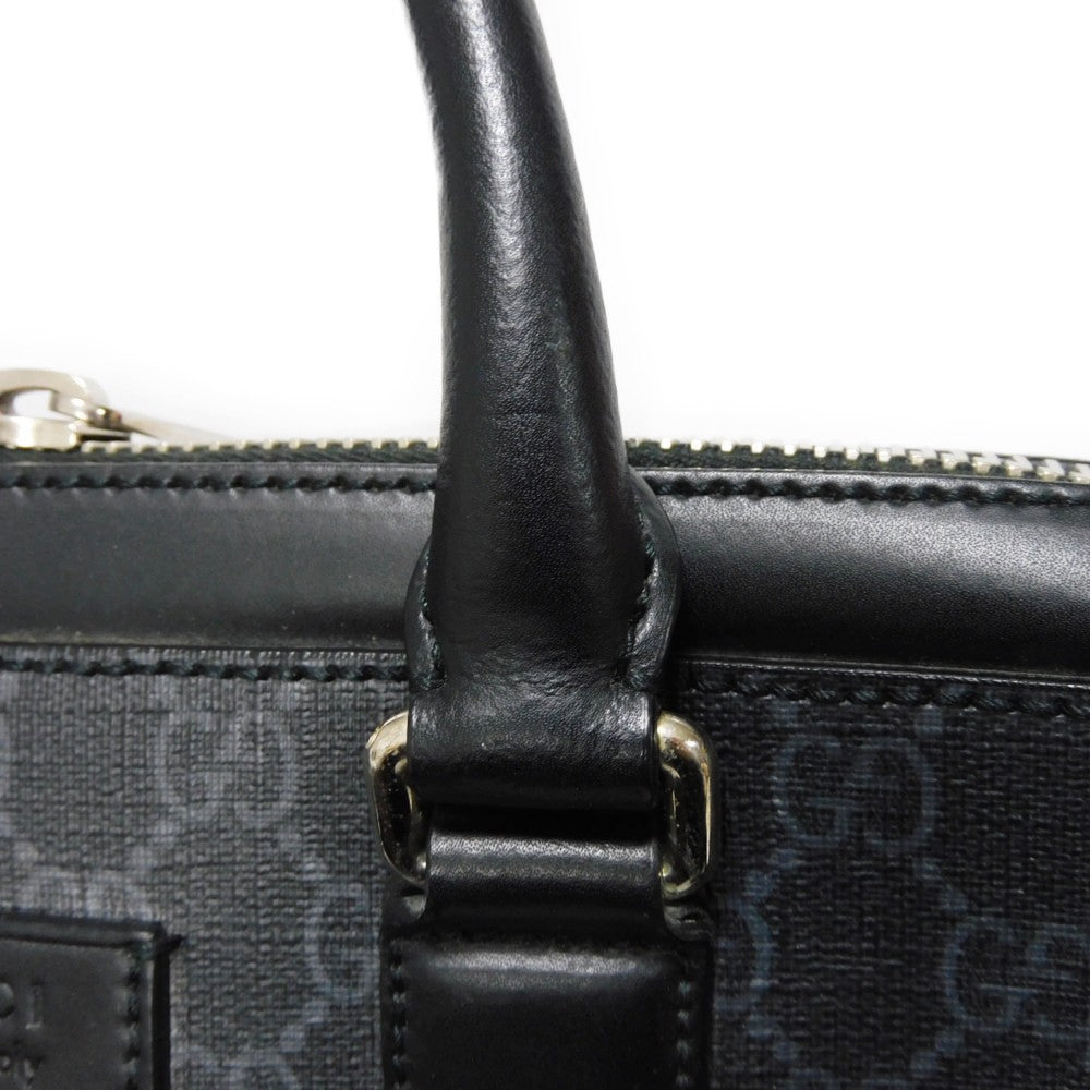 GUCCI Business bag 474135 GG Supreme canvas (polyurethane processing) x Calfskin leather black logo embossed leather patch GG Supreme Briefcase