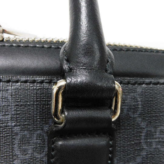 GUCCI Business bag 474135 GG Supreme canvas (polyurethane processing) x Calfskin leather black logo embossed leather patch GG Supreme Briefcase