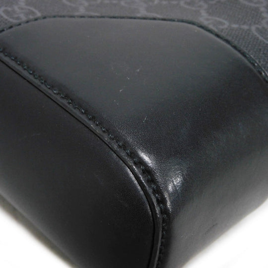 GUCCI Business bag 474135 GG Supreme canvas (polyurethane processing) x Calfskin leather black logo embossed leather patch GG Supreme Briefcase