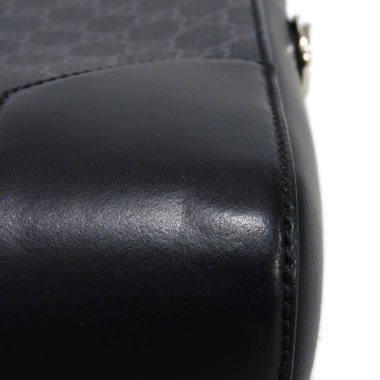 GUCCI Business bag 474135 GG Supreme canvas (polyurethane processing) x Calfskin leather black logo embossed leather patch GG Supreme Briefcase