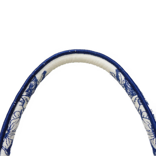 Dior Tote Bag M1296ZRVX_M933 cotton Ecru White x Blue compass rose book tote medium