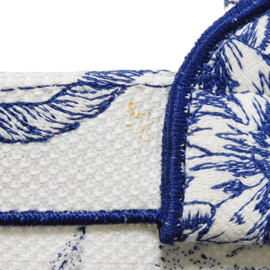 Dior Tote Bag M1296ZRVX_M933 cotton Ecru White x Blue compass rose book tote medium