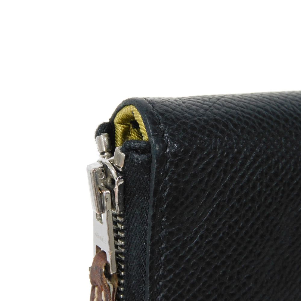 HERMES Long Wallet Purse Epsom , Barenia black King Tiger Fururi Azap Long Silk Inn