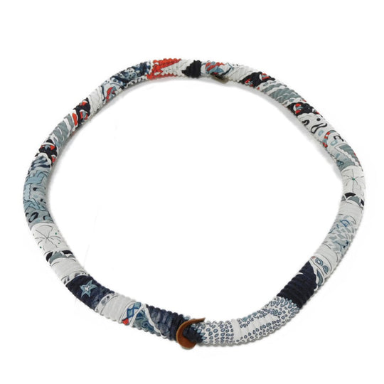 HERMES Necklace silk multicolor Logo embossing Petite Ash Pleated