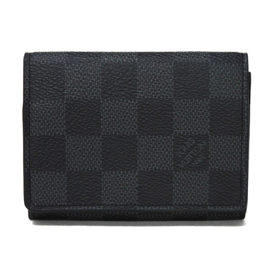 LOUIS VUITTON Card Case N63338 Damier Graffit canvas x grain leather black Damier Graphite Anneveld Cult de Visit